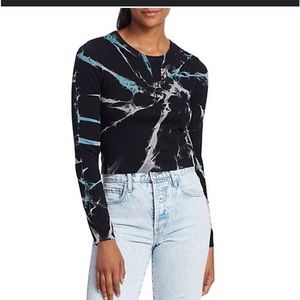 Alice & Olivia jeans cotton blend spiral cropped top